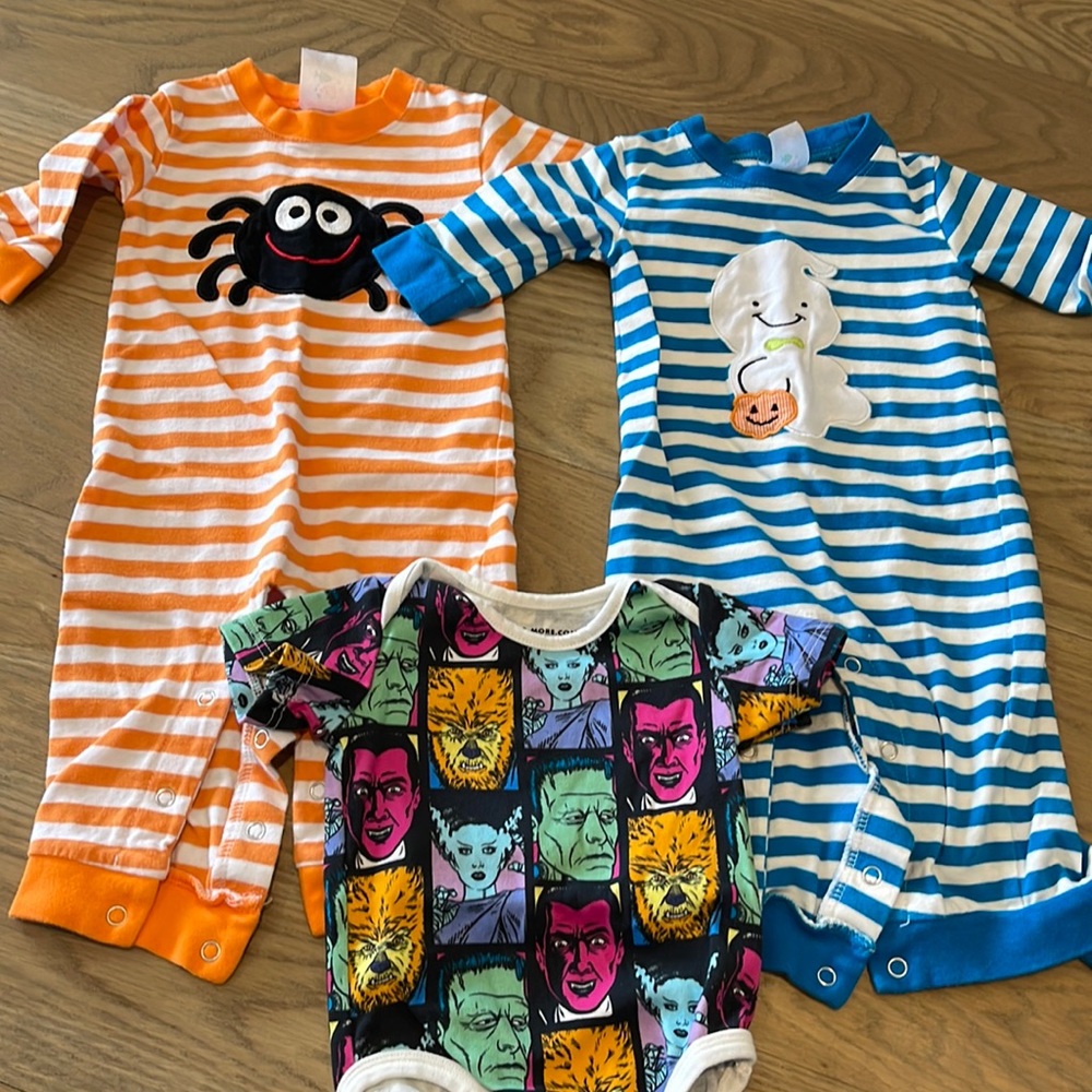 Halloween bundle - 2 play suits and onesie